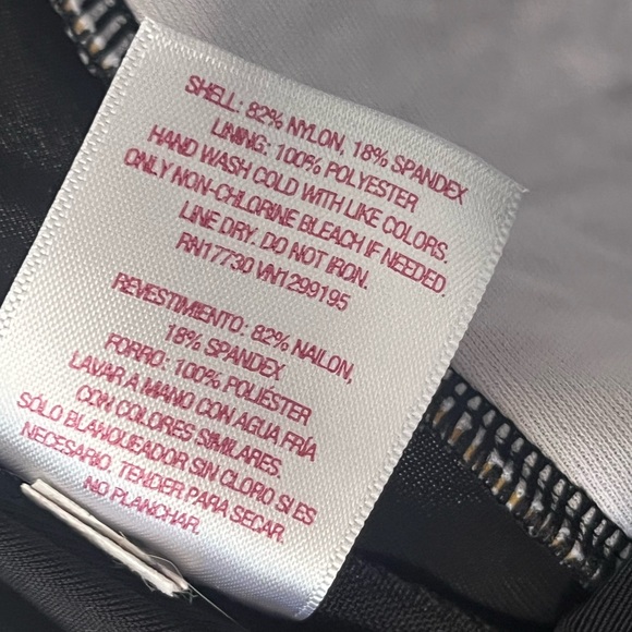 Merona Black White Striped One Piece Halter Bathing Suit Women’s Size Large - Picture 5 of 5